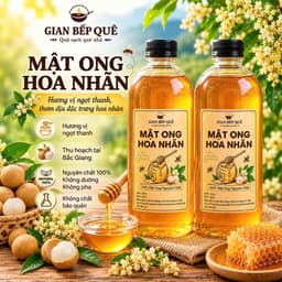 Combo 2 Chai Mật Ong Hoa Nhãn Gian Bếp Quê – Mật Ong Nguyên Chất – Tổng 2 Lít 1