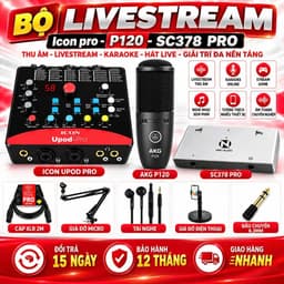 Bộ Livestream Upod Pro + P120 + NMC-AUDIO SC378 Pro Full Combo Thu Âm Livestream Karaoke Hát Live Kèm Phụ 1