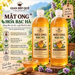 Combo 2 LÍT Mật Ong Hoa Bạc Hà – GIAN BẾP QUÊ - Mật Ong Nguyên Chất Từ Vùng Núi Hà Giang 1