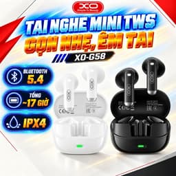 Tai Nghe Bluetooth TWS XO G58, Loa 13mm, Pin 17 Giờ, Màn Hình Báo Pin, Chế Độ Game, Kháng Nước IPX4 1