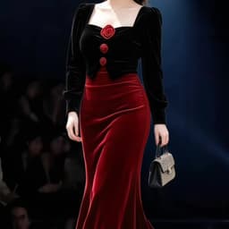 (47-90 KG) ĐẦM AMBER, CHẤT NHUNG MỀM BÓNG, FORM NHÚN EO ĐUÔI CÁ, TIỂU THƯ 2