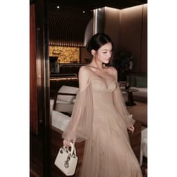 CHOUCHOU ĐẦM REN LƯỚI TAY RƠI LINLUXE  4