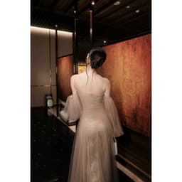CHOUCHOU ĐẦM REN LƯỚI TAY RƠI LINLUXE  5