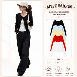 [Deal Mở Bán] Áo Khoác Cardigan Trơn Basic Nhiều Màu Mùa Thu Đông Kiểu Dáng Tiểu Thư Chất Thun Gân Tăm Dày Dặn 1