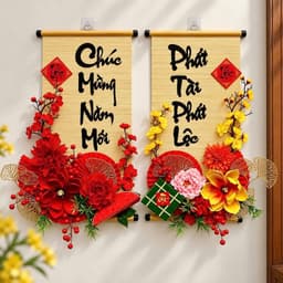 Căp Đối Mành Tết Trang Trí Nhà Cửa - Set Mành Treo Tường 2027 2