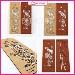 Bộ 2 Vách Ngăn Bàn Thờ MDF 3mm Cắt Laser Hoa Sen Trúc Trang Trí Tường Phòng Thờ Nhiều Màu Sắc 4