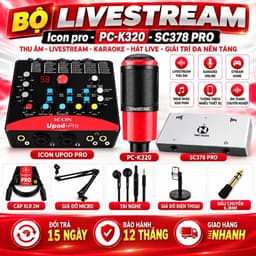 Combo Livestream ICON Upod Pro + Micro PC-K320 + NMC-AUDIO SC378 Pro Kèm Full Phụ Kiện, Bộ Thu Âm Karaoke Hát Live 1