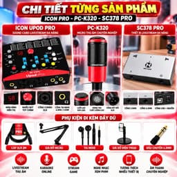 Combo Livestream ICON Upod Pro + Micro PC-K320 + NMC-AUDIO SC378 Pro Kèm Full Phụ Kiện, Bộ Thu Âm Karaoke Hát Live 6