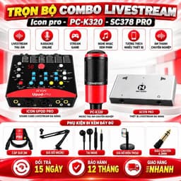 Combo Livestream ICON Upod Pro + Micro PC-K320 + NMC-AUDIO SC378 Pro Kèm Full Phụ Kiện, Bộ Thu Âm Karaoke Hát Live 3