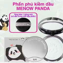 Phấn phủ nén MENOW Menglan Panda (phiên bản gấu trúc) kiềm dầu, giữ tone vượt trội 1