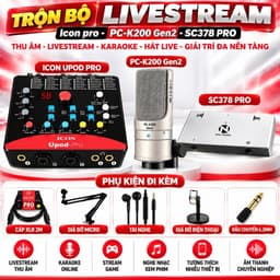 Bộ Livestream PC-K200 Gen2 + Icon Upod Pro + NMC-AUDIO SC378 Pro, Combo Micro Thu Âm Sound Card Livestream Karaoke Hát L 2