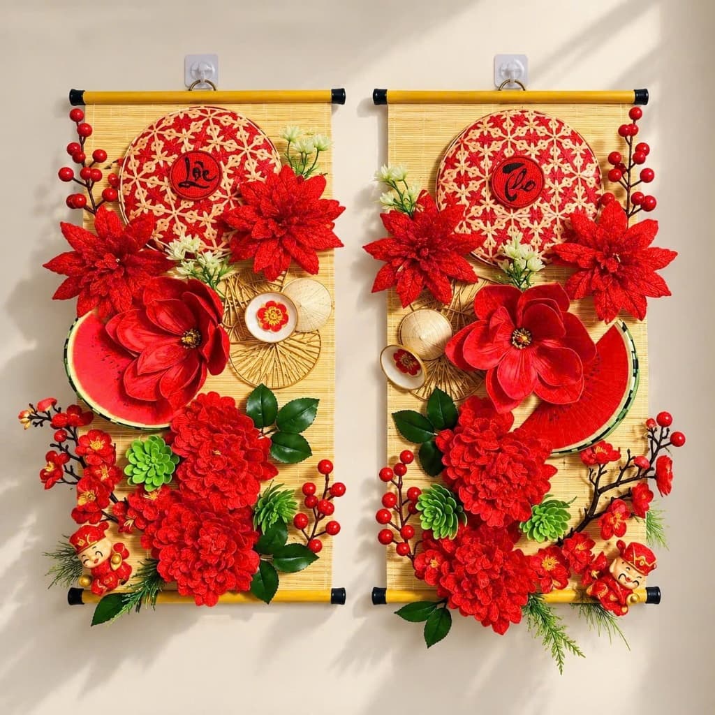 Mành treo trang trí ngày Xuân, Tết Nguyên Đán - Decor studio, quán nước, quán ăn cho khách chụp ảnh T523
