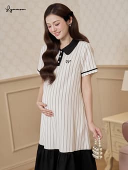 Váy babydoll bầu xinh Lymmom đầm bầu thiết kế nơ xinh phù hợp đi làm đi chơi VB217 10