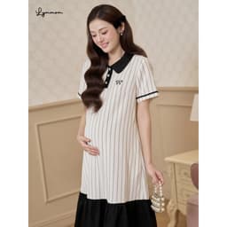 Váy babydoll bầu xinh Lymmom đầm bầu thiết kế nơ xinh phù hợp đi làm đi chơi VB217 4