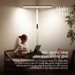 Kyvian Đèn Sàn Làm Việc Bảo Vệ Mắt Halo Pro 60W 3986 Lumen CRI 98 Đèn Cây Đứng 2 Vùng Ánh Sáng Độc Lập by Velix 3