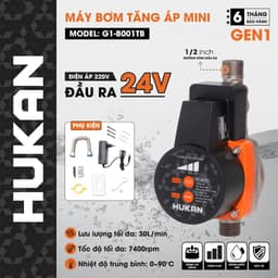 Máy bơm tăng áp mini, công suất tối đa 80W, chống nước IP64 HUKAN - G1-B001TB 2