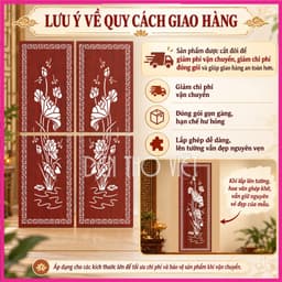 Bộ 2 Vách Ngăn Bàn Thờ MDF 3mm Cắt Laser Hoa Sen Trúc Trang Trí Tường Phòng Thờ Nhiều Màu Sắc 3