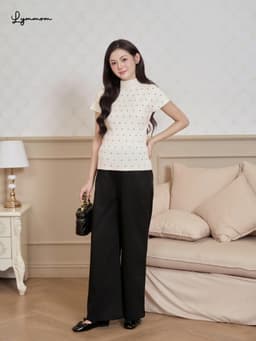 Quần bầu suông ống rộng Lymmom cạp chun thiết kế đai điều chỉnh thoải mái tới cuối thai kì QDB002 7