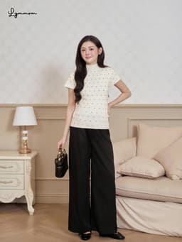 Quần bầu suông ống rộng Lymmom cạp chun thiết kế đai điều chỉnh thoải mái tới cuối thai kì QDB002 6
