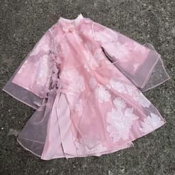 Áo dài bé gái thiết kế dáng suông - chất liệu cao cấp - gam hồng baby siêu cưng - áo dời và hoa như ảnh - điệu đà 3