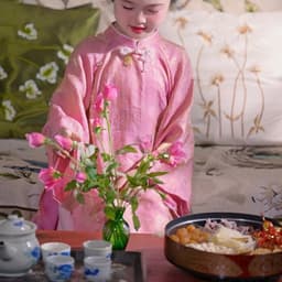 Áo dài bé gái dáng suông nhẹ - vải tằm sò ánh kim cao cấp - thích hợp mặc Trung Thu, Lễ Tết 3