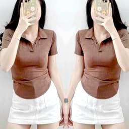 Áo Kiểu Nữ Đẹp Sang Chảnh Bigsize ESHOP Áo Thun Nữ Cổ Trụ Vạt Bầu Tay Ngắn Áo Phong Nữ Xinh MS033 8