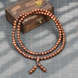 Vòng gỗ Mun Đuôi Công 108 hạt - Size hạt 6/7/8mm cho Nam và Nữ - Để mộc vân đẹp | Vua Vòng Gỗ 9