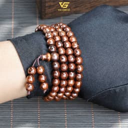 Vòng gỗ Mun Đuôi Công 108 hạt - Size hạt 6/7/8mm cho Nam và Nữ - Để mộc vân đẹp | Vua Vòng Gỗ 4