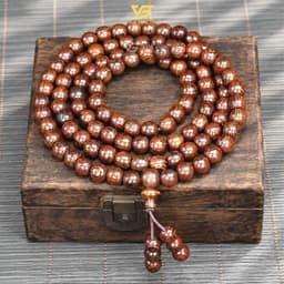Vòng gỗ Mun Đuôi Công 108 hạt - Size hạt 6/7/8mm cho Nam và Nữ - Để mộc vân đẹp | Vua Vòng Gỗ 8