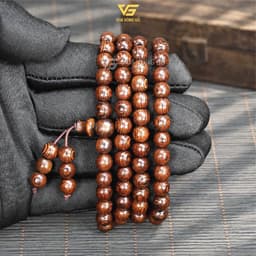 Vòng gỗ Mun Đuôi Công 108 hạt - Size hạt 6/7/8mm cho Nam và Nữ - Để mộc vân đẹp | Vua Vòng Gỗ 6