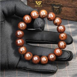 Vòng gỗ Mun Đuôi Công vân đẹp tự nhiên cho nam nữ - kiểu Hạt tròn, Đốt trúc, 108 hạt | Vua Vòng Gỗ 7