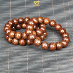 Vòng gỗ Mun Đuôi Công vân đẹp tự nhiên cho nam nữ - kiểu Hạt tròn, Đốt trúc, 108 hạt | Vua Vòng Gỗ 1