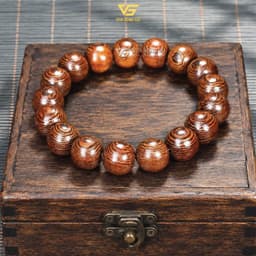 Vòng gỗ Mun Đuôi Công vân đẹp tự nhiên cho nam nữ - kiểu Hạt tròn, Đốt trúc, 108 hạt | Vua Vòng Gỗ 2