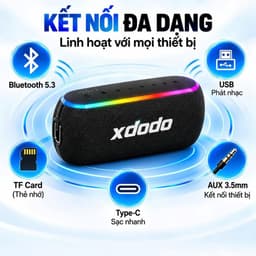 Loa Bluetooth XDODO X8 III 60W + dây+Thẻ SD – Bass Mạnh, Bluetooth 5.3, Chống Nước IPX7 2