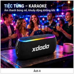 Loa Bluetooth XDODO X8 III 60W + dây+Thẻ SD – Bass Mạnh, Bluetooth 5.3, Chống Nước IPX7 8