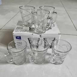 Bộ 6 Ly Thủy Tinh Có Quai G-HORSE 225ml và Red Cherry ZB12A 280ml 6