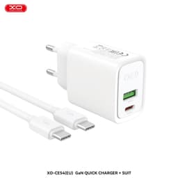 Củ Sạc Nhanh XO CE54 30W, 2 Cổng USB-C USB-A, Hỗ Trợ PPS, Sạc Đồng Thời Hai Thiết Bị 3