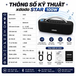 Loa Máy Chiếu Ngôi Sao XDODO 100W – Bass Sâu, Bluetooth, IPX5 Chống Thấm Nước Cho Cắm Trại & Vui Vẻ Ngoài Trời 2
