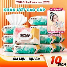 [HÀNG CAO CẤP] Khăn ướt cao cấp Topgia 80 tờ mềm mại, không mùi không parabens dành cho em bé 1