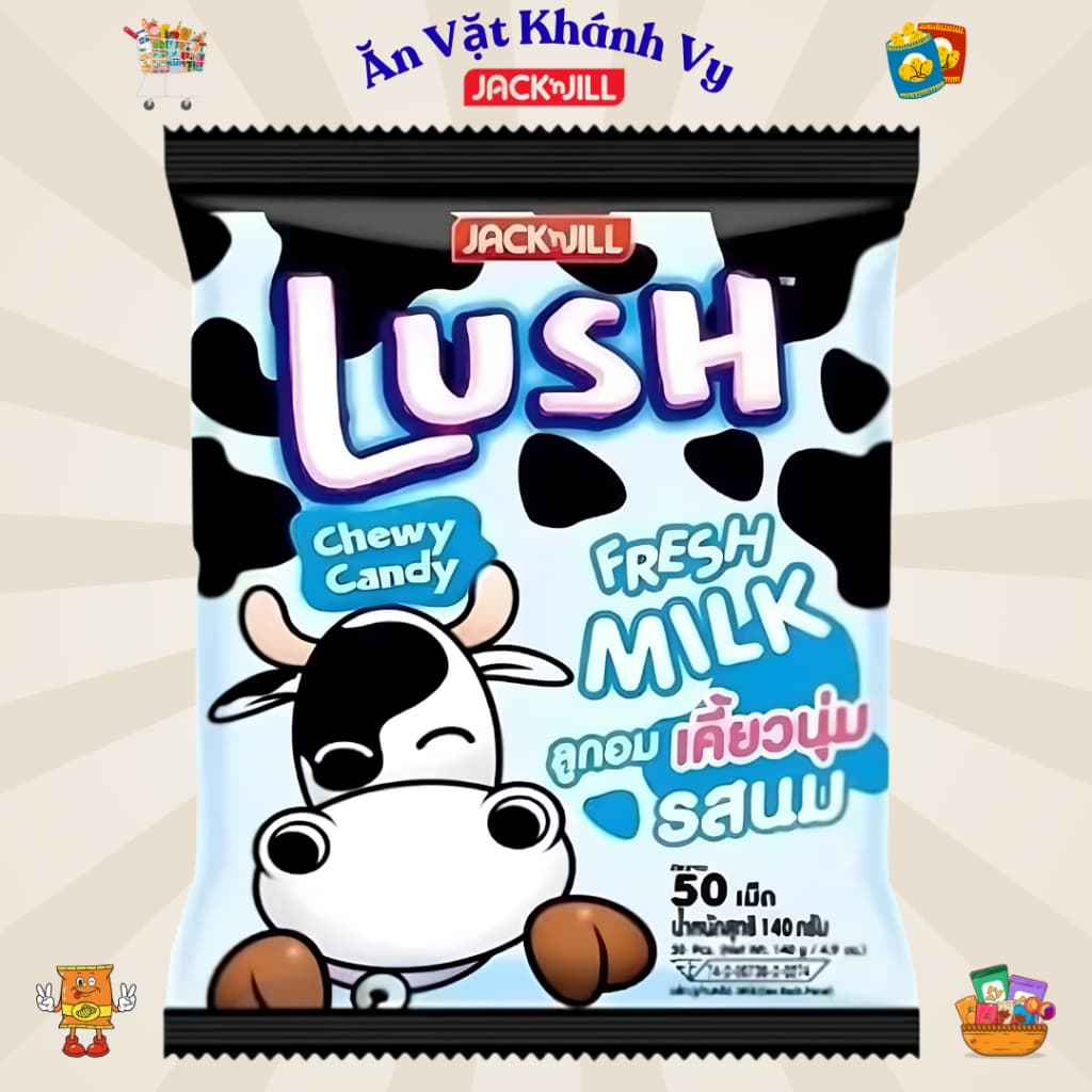 Kẹo Bò Sữa LUSH Thái Lan Gói 130g - HÀNG CHÍNH HÃNG