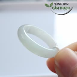 [Nông Trại Cẩm Thạch] Nhẫn Ngọc Cẩm Thạch Phỉ Thúy Bạch Ngọc Nếp Mịn Tự Nhiên Type A kèm kiểm định, độ hoàn hảo cao 2