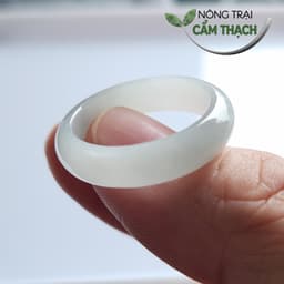 [Nông Trại Cẩm Thạch] Nhẫn Ngọc Cẩm Thạch Phỉ Thúy Bạch Ngọc Nếp Mịn Tự Nhiên Type A kèm kiểm định, độ hoàn hảo cao 3