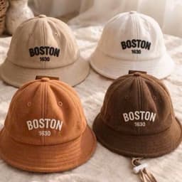 Nón bo Boston_gấu [ 3tháng đến 1tuổi ] mũ thêu chữ đơn giản thời trang dễ phối đồ cho bé 1