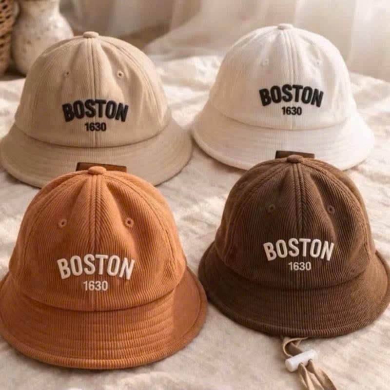 Nón bo Boston_gấu [ 3tháng đến 1tuổi ] mũ thêu chữ đơn giản thời trang dễ phối đồ cho bé