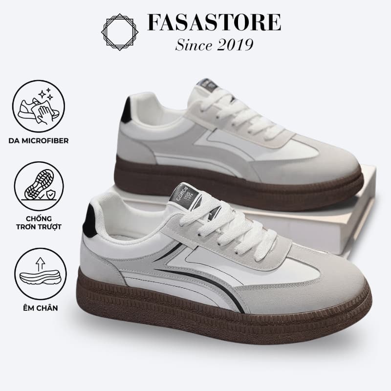 [TẶNG LÓT CSN] Giày Nam Hàn Quốc Đế Cao FASASTORE Sneaker Nam Trẻ Trung Basic Đi Học Đi Chơi