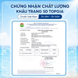 [QUÀ TẶNG] Khẩu Trang 5D TopGia An Toàn, 3 Lớp Kháng Khuẩn Chống Nắng, Chống Bụi, Thoáng Khí 0PT 2