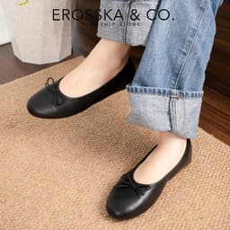 [EROSSKA] - Giày búp bê mũi tròn, phong cách balletcore kiểu dáng basic màu kem - EL146 2
