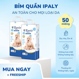 (Combo 100 Miếng) Tã Bỉm Quần Trẻ Em Ipaly Organic Mềm Mại Thấm Hút Nhanh, Bỉm Quần Chống Hăm Size M-2XL 1