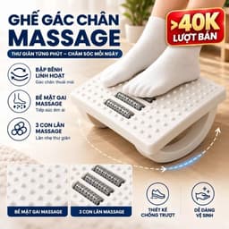 Ghế Gác Massage Chân Văn Phòng Hình Đế Bán Nguyệt và Dụng Cụ Massage Chân 8/ 6/ 5 Thanh Gỗ. LMS 1