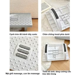 Ghế Gác Massage Chân Văn Phòng Hình Đế Bán Nguyệt và Dụng Cụ Massage Chân 8/ 6/ 5 Thanh Gỗ. LMS 6